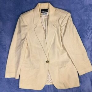 Sag Harbor cream 100% pure wool blazer Size 10